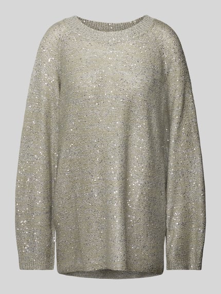 VERO MODA Regular fit gebreide pullover met pailletten, model 'LEILANI' Zilver gemêleerd - 2