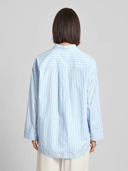 Tommy Hilfiger Oversized Hemdbluse aus reiner Baumwolle Hellblau 5
