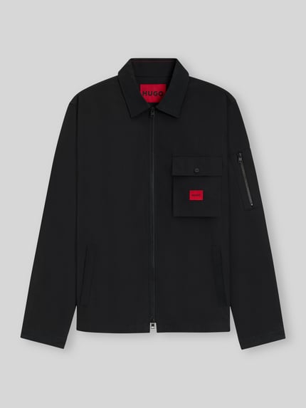 HUGO Oversized Fit Hemdjacke aus Baumwoll-Mix Modell 'Emmond' Black 2