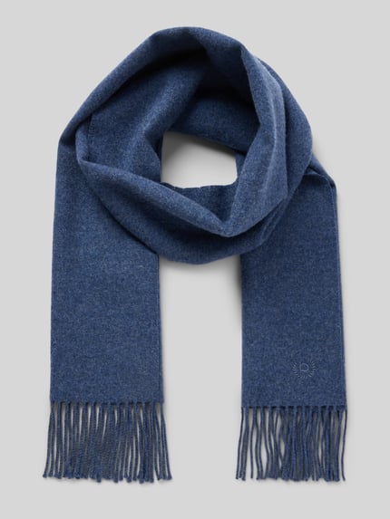 bugatti Wollen sjaal met franjes Marineblauw - 1