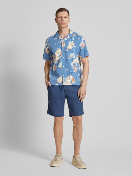 KnowledgeCotton Apparel Regular Fit Freizeithemd mit Knopfleiste Blau 1