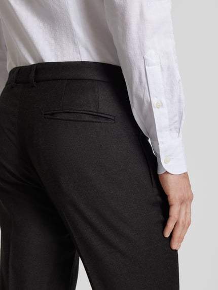 Emporio Armani Slim Fit Stoffhose mit Bügelfalten Anthrazit 3