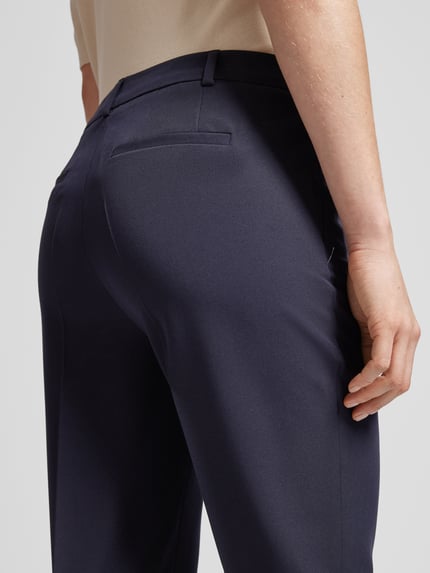 Jake*s Collection Straight fit broek met persplooien Marineblauw - 3