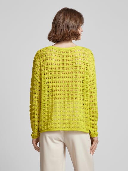 Smith and Soul Grof gebreide pullover Neongeel gemêleerd - 5