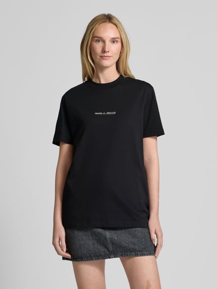 Selected T-shirt z nadrukiem z napisem model ‘RELA COLWOMAN’ Czarny 4