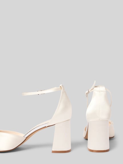 Produktfoto, Pumps mit Ziersteinbesatz Modell 'Aurelia' van Rainbow Club, Dames Pumps met siersteentjes, spitse pasvorm, hakhoogte 8 cm, schachthoogte 10 cm, schachtbreedte 10 cm, enkelriempje met gesp, satijnachtige structuur