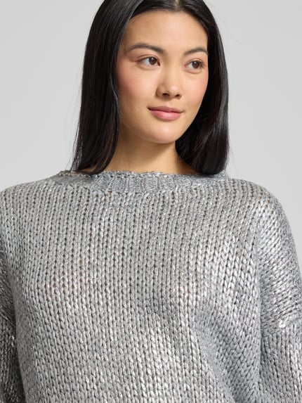 Rich & Royal Relaxed Fit Strickpullover mit Alpaka-Anteil Silber 3