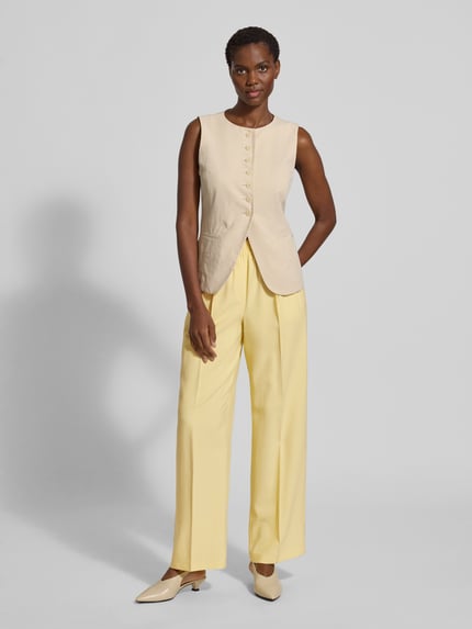 VERO MODA Regular Fit Hose aus Viskose-Mix MODELL'CARMEN' Hellgelb 1