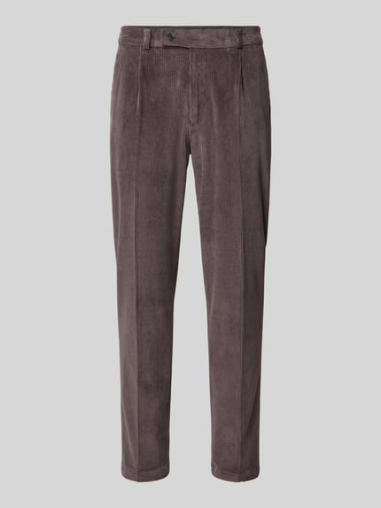 Slim Fit Hose aus Baumwoll-Mix in Cord-Optik Modell 'Cliffer' Shop The Look MANNEQUINE