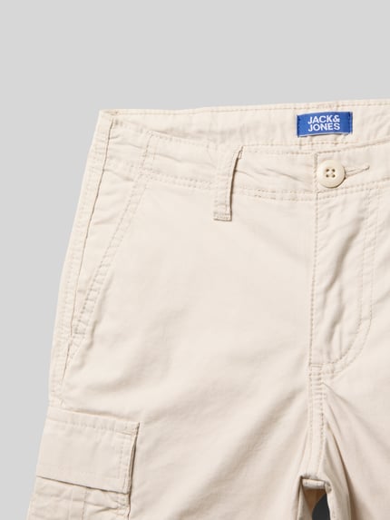 JACK & JONES Regular Fit Cargoshorts mit Label-Patch Modell 'BOWIE' Ecru 2