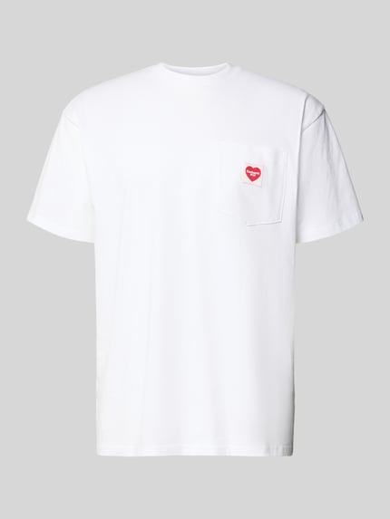 T-shirt met borstzak en labelpatch Shop The Look MANNEQUINE