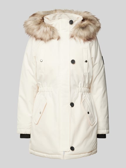 ONLY Taillierter Parka mit Kunstfellbesatz Modell 'IRIS' Offwhite 2