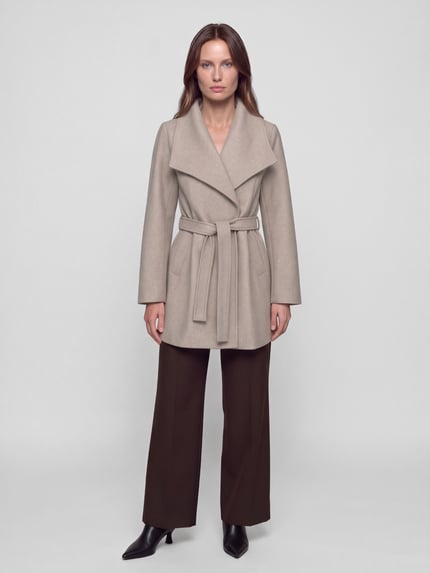 ONLY Mantel mit Bindegürtel Modell 'ONLTRISH' Beige 1