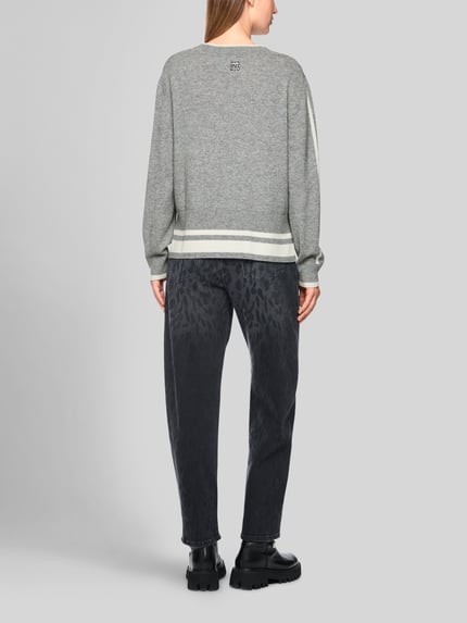 Marc Cain Relaxed Fit Pullover aus Wolle-Alpaka-Mix Mittelgrau 5