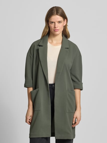 PIECES Relaxed Fit Cardigan mit 3/4-Arm Modell 'DAISY' Khaki 4