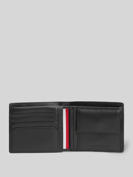 Tommy Hilfiger Portemonnaie aus echtem Leder mit Logo-Applikation BLACK 2