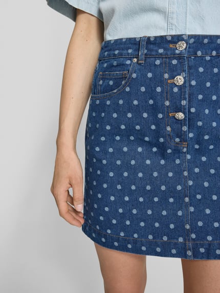 YAS Jeansrok in 5-pocketmodel, model 'PRIKKA' Jeansblauw - 3