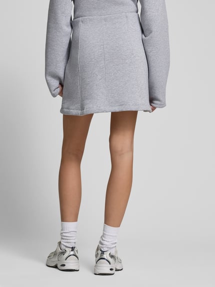 EDITED Minirok met deelnaden, model 'Zola' Lichtgrijs - 5