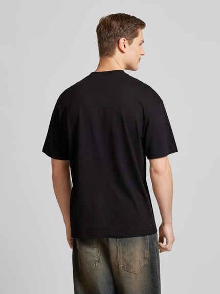 JACK & JONES T-Shirt mit geripptem Rundhalsausschnitt Modell 'BRADLEY' Black 5