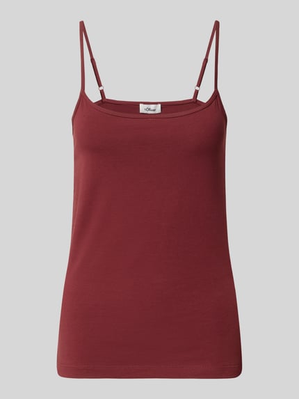 Produktfoto, Regular Fit Trägertop aus katoenmix van s.Oliver RED LABEL, look: effen kleuren, vierkante hals, verstelbare spaghettibandjes, dames, katoenmix