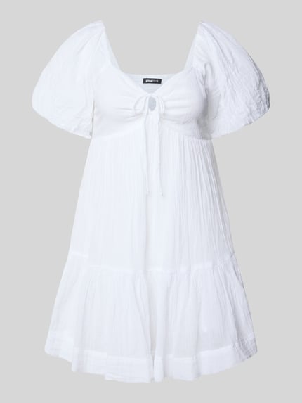 Gina Tricot Minikleid mit Puffärmeln Weiss 2