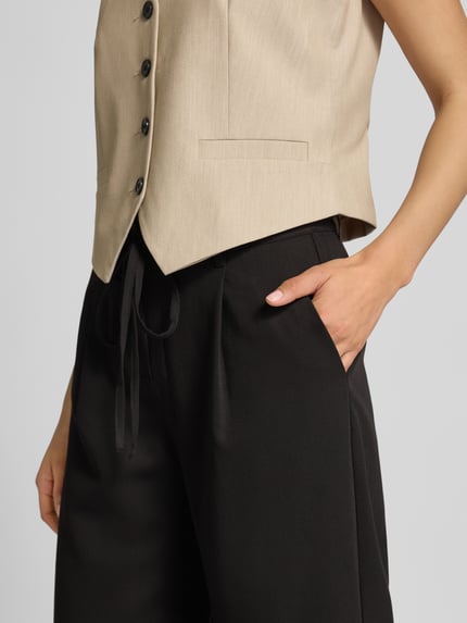 Moves Flared Stoffhose mit Kordelzug Modell 'Andriana' Black 3