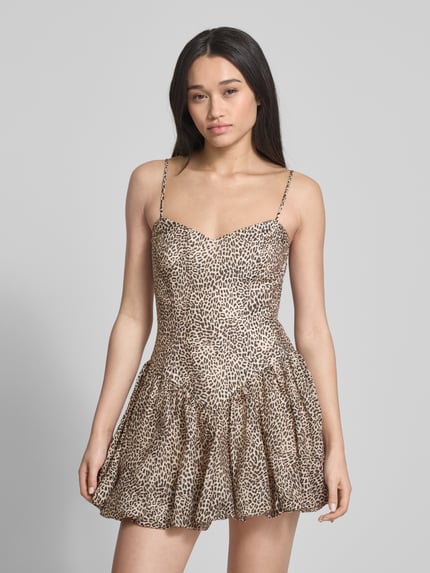 Bardot Sukienka mini z dekoltem w serek model ‘LISSETT’ Camel 4