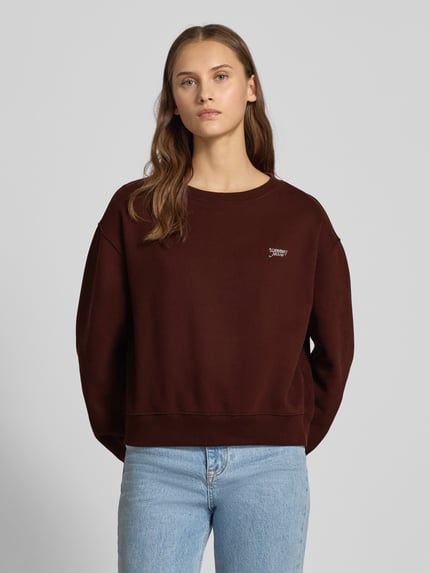 Tommy Jeans Relaxed fit sweatshirt van katoenmix Donkerbruin - 4