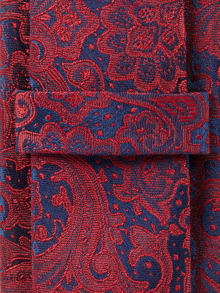 MONTI Seidenkrawatte mit Paisley-Muster Rot 2