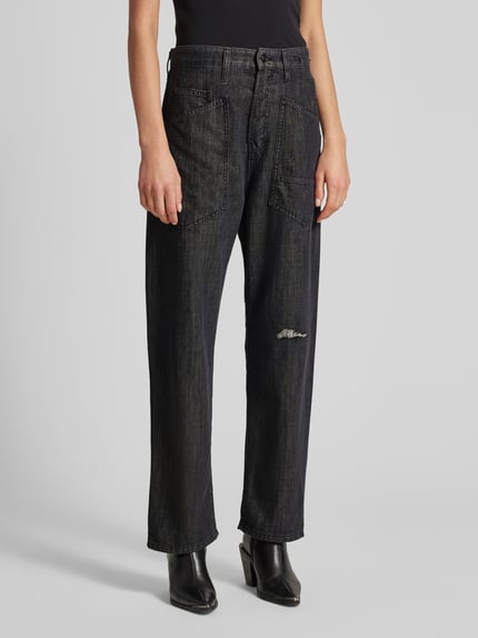 MAC Straight fit jeans in used-look Blauw - 4