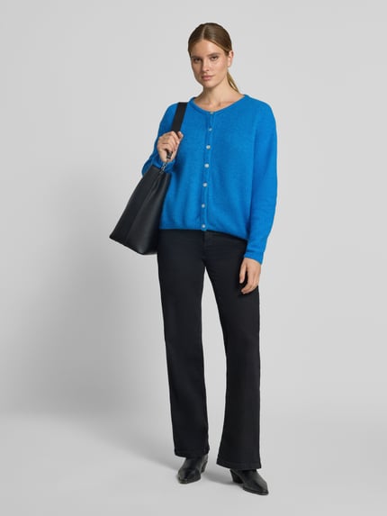 American Vintage Relaxed Fit Strickjacke aus Woll-Mix mit Leinen-Anteil Blau 1
