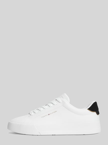 Tommy Hilfiger Sneaker aus Leder-Textil-Mix mit Label-Schriftzug Weiss 2