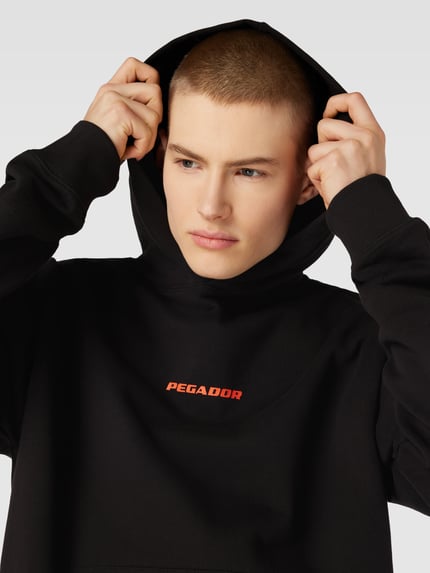 PEGADOR Oversized hoodie met labelprint, model 'COLNE' Zwart - 3
