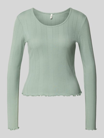 Slim Fit Langarmshirt aus Baumwoll-Mix Modell 'TENNA LIFE' Shop The Look MANNEQUINE