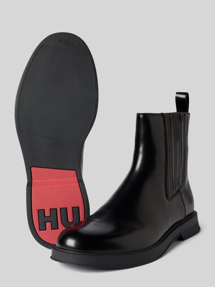 HUGO Buty chelsea z naturalnej skóry Model 'LENNER' Czarny 4