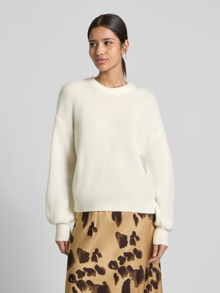 MSCH Copenhagen Relaxed fit gebreide pullover met alpaca-aandeel model 'Gustel Hope' Offwhite - 4
