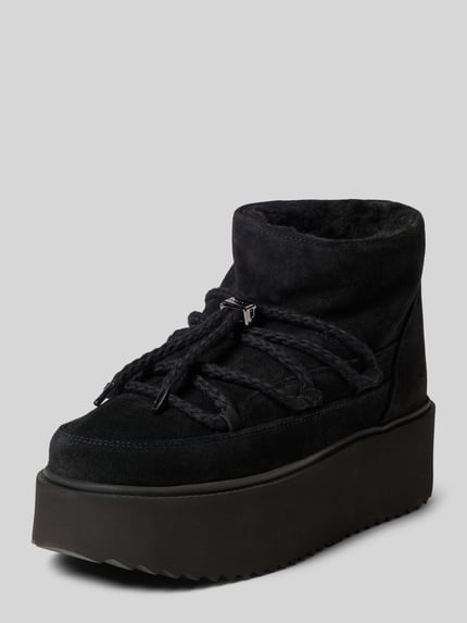 INUIKII Snowboots van leer met plateauzool Zwart - 1
