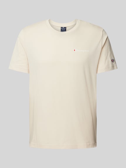 Champion T-Shirt mit Label-Print und Logo-Patch Sand 2
