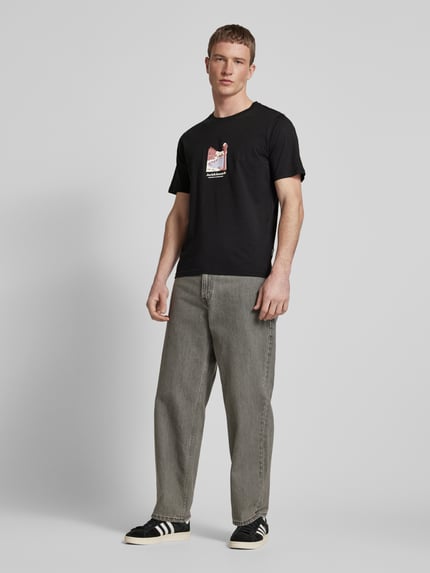 JACK & JONES T-shirt met ronde hals, model 'JORSPLIT' Zwart - 1