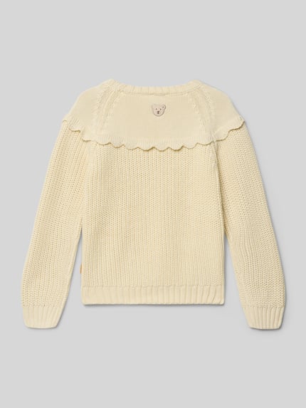 Steiff Regular Fit Pullover in Strick-Optik Ecru 3