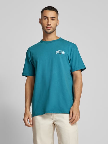 Tommy Jeans T-Shirt mit Label-Stitching Petrol 4