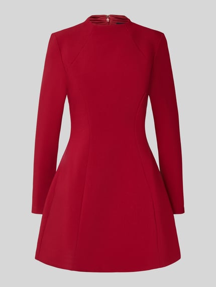 Bardot Cocktailjurk met deelnaden, model 'DELPHI' Kersenrood - 2