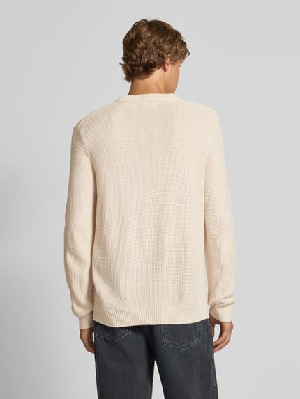 JACK & JONES Sweter z dzianiny z okrągłym dekoltem model ‘ROY’ Złamany biały 5