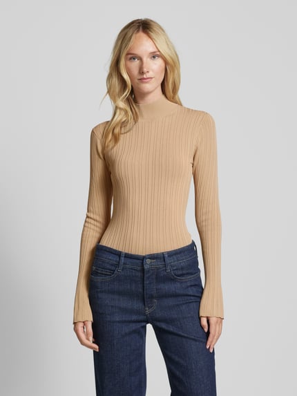 IVY OAK Sweter z dzianiny ze stójką model ‘KYLIE’ Camel 4