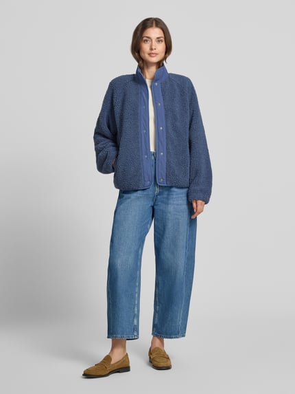 Jake*s Casual Teddyjacke mit Stehkragen Blau 1