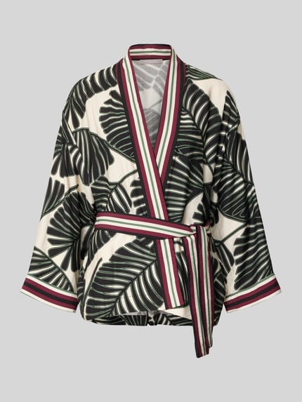 kaftan van viscosemix met florale all-over print Shop The Look MANNEQUINE