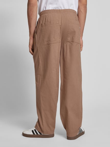 REVIEW Straight Leg Bundfaltenhose aus Baumwoll-Leinen-Mix Mud 5