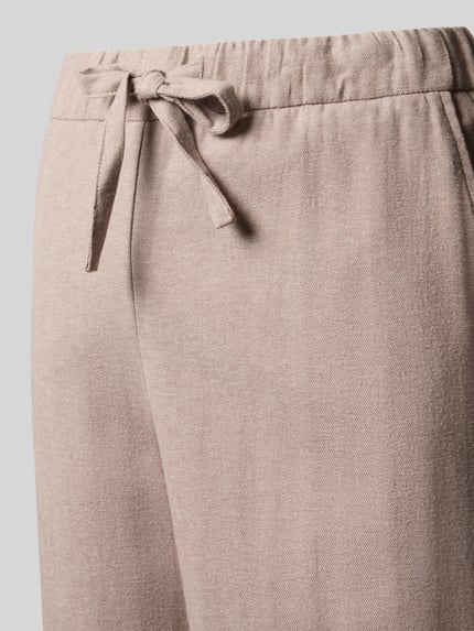 Produktfoto, Pyjama-Hose aus Flanell mit elastischem Bund von Christian Berg Woman, beigefarbener Stoff, sichtbarer Tunnelzug, reine Baumwolle