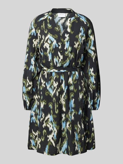 VILA Knielange jurk in kreuklook, model 'MARLOT MALI' Zwart - 2