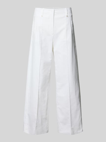 Luisa Cerano Wide Leg Hose mit Längsnähten Weiss 2